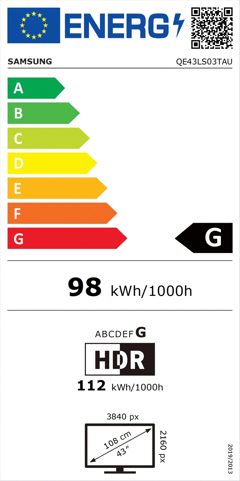 Samsung The Frame energy consumption