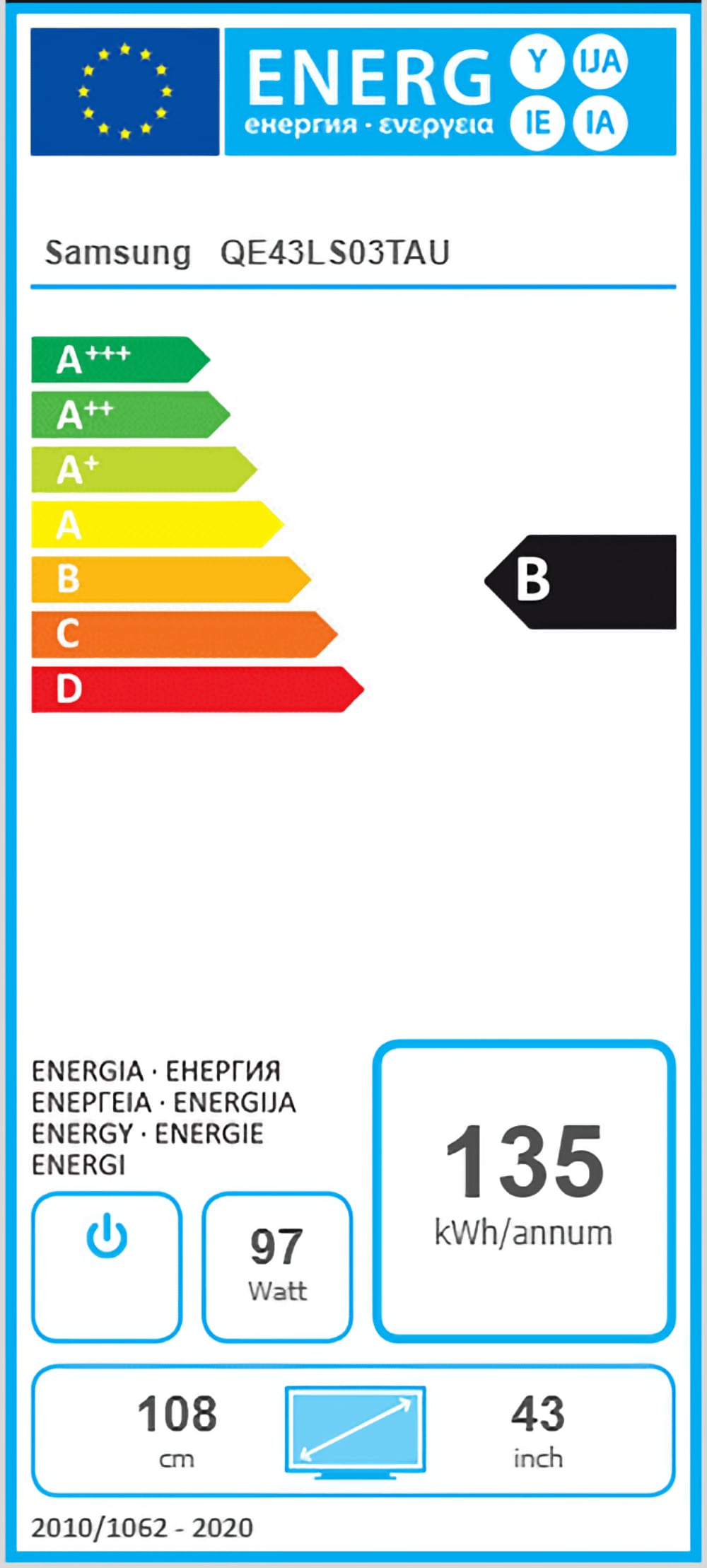 Samsung The Frame energy consumption