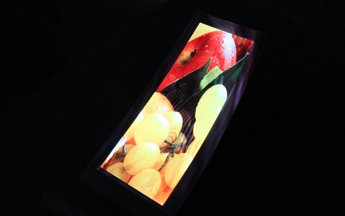 Click to enlarge Sharp exhibited flexible OLED displays
