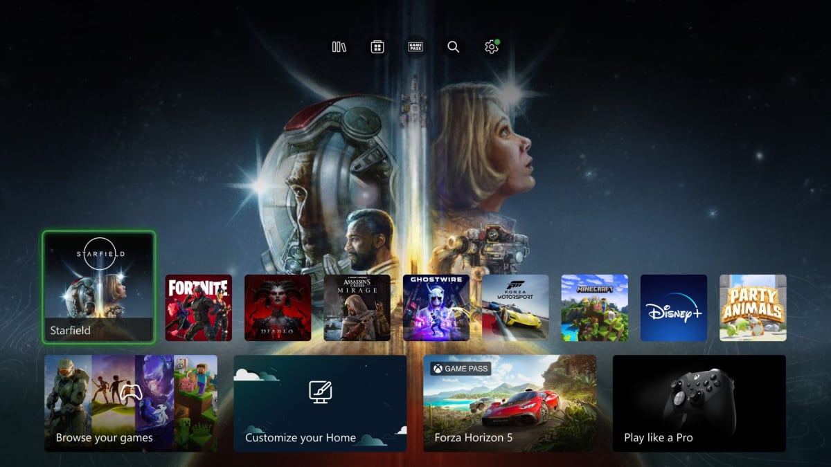 Xbox user interface