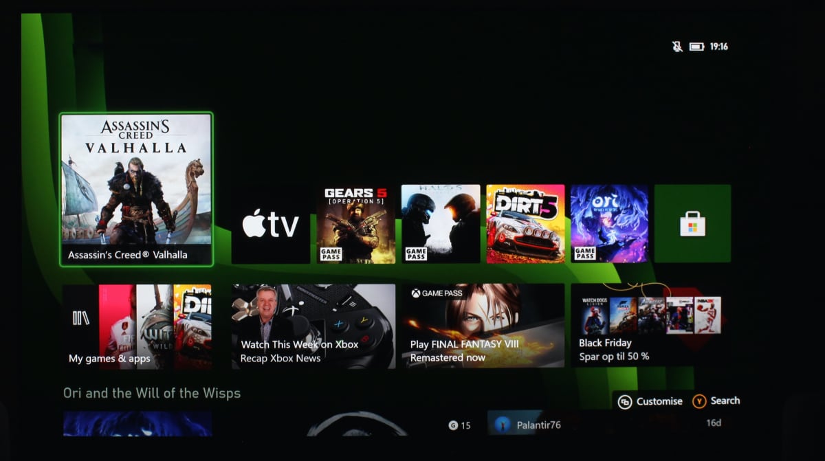 Xbox user interface Xbox user interface
